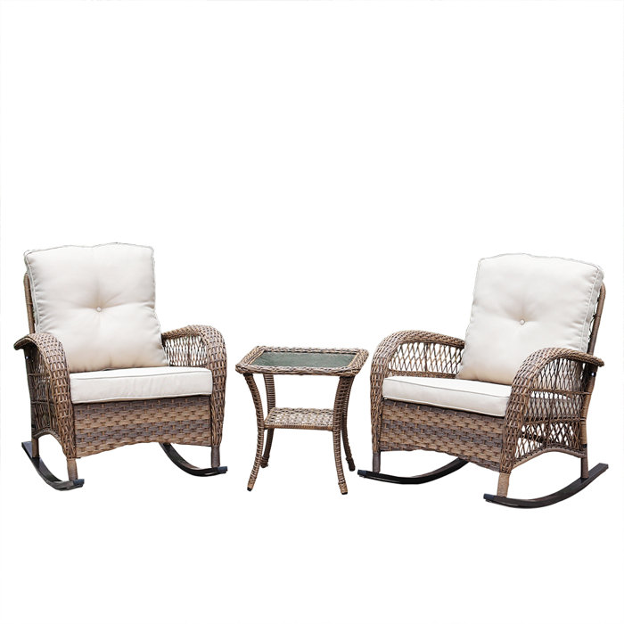 August Grove® Kaeden Rattan Wicker 2 Person Seating Group with